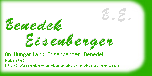 benedek eisenberger business card